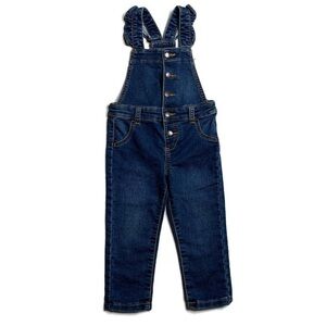 Joe fresh girls 3Y ruffled overalls jeans
